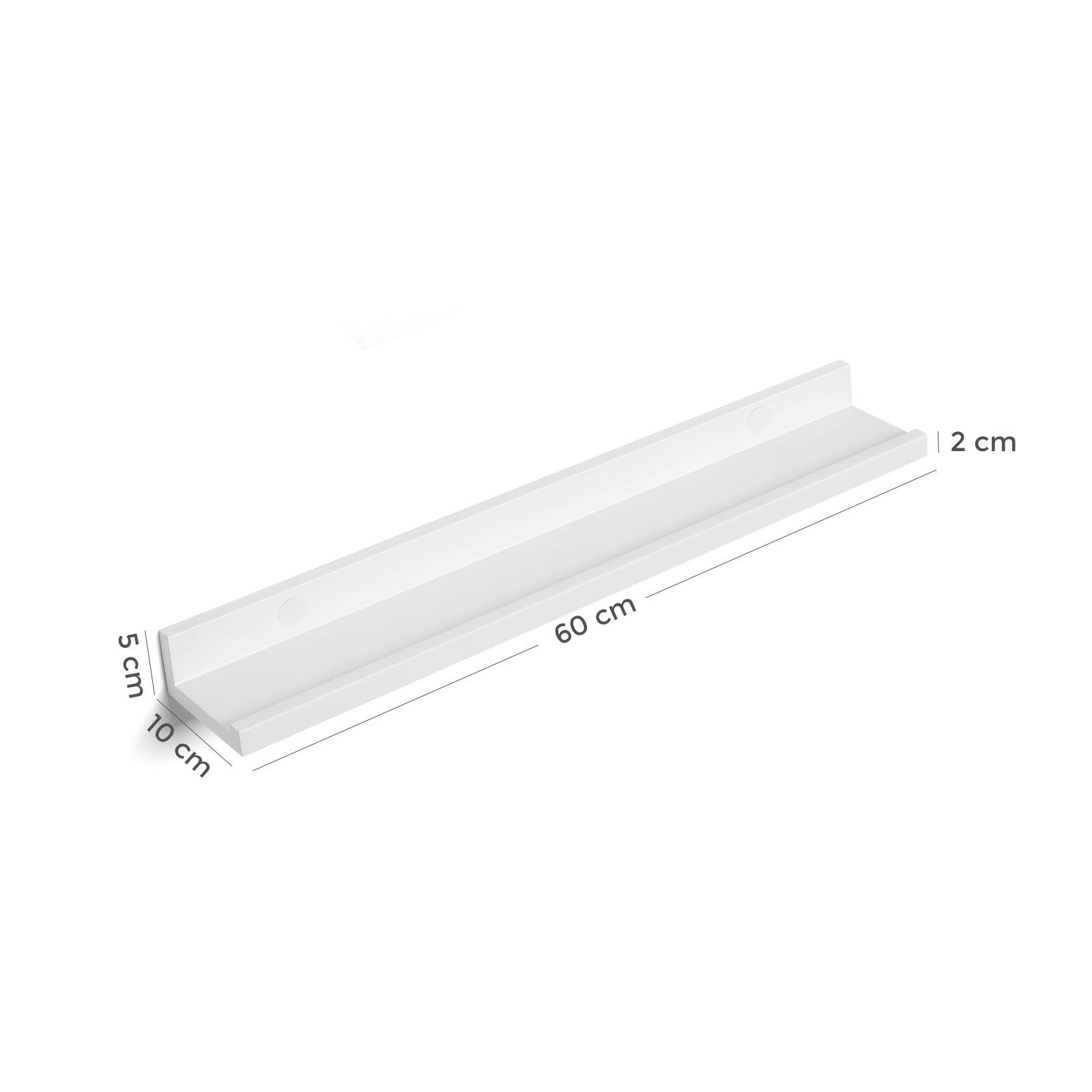 Zwevende planken – set van 2 – glanzend wit