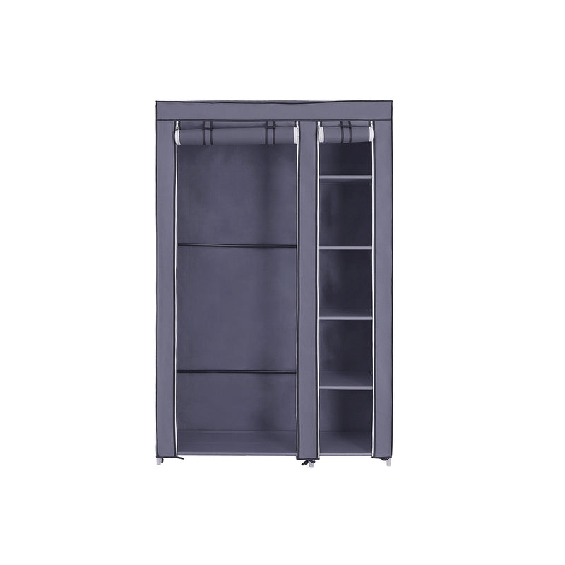 Vouwbare garderobekast - Stoffen kledingkast met stang - 110 x 175 x 45 cm - Grijs