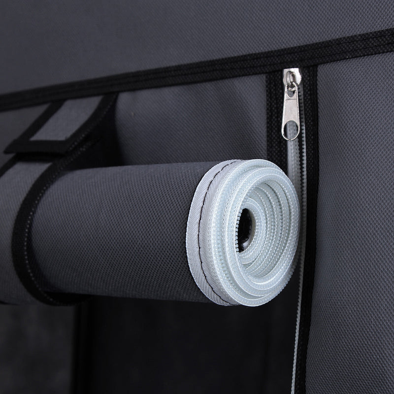 Vouwbare garderobekast - Stoffen kledingkast met stang - 110 x 175 x 45 cm - Grijs