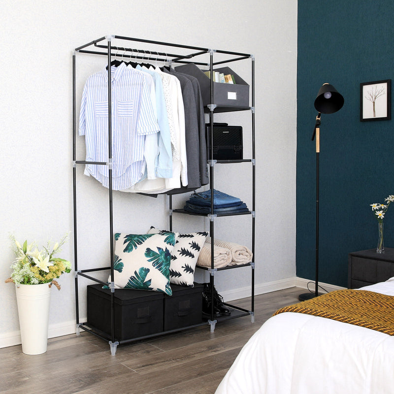 Kledingkast – stoffen kast – 175 x 110 cm – zwart