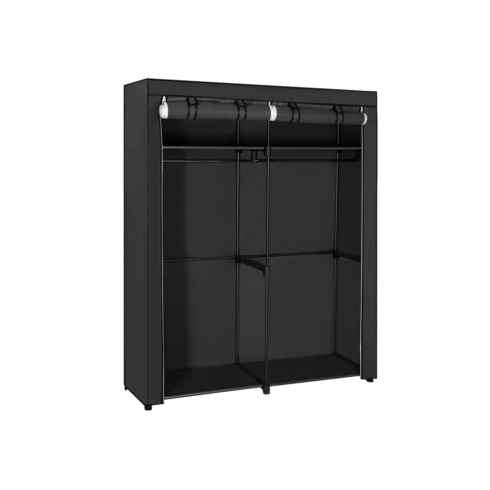 Kledingkast - Stoffen kast met 2 roedes - 140 x 43 x 174 cm - Zwart
