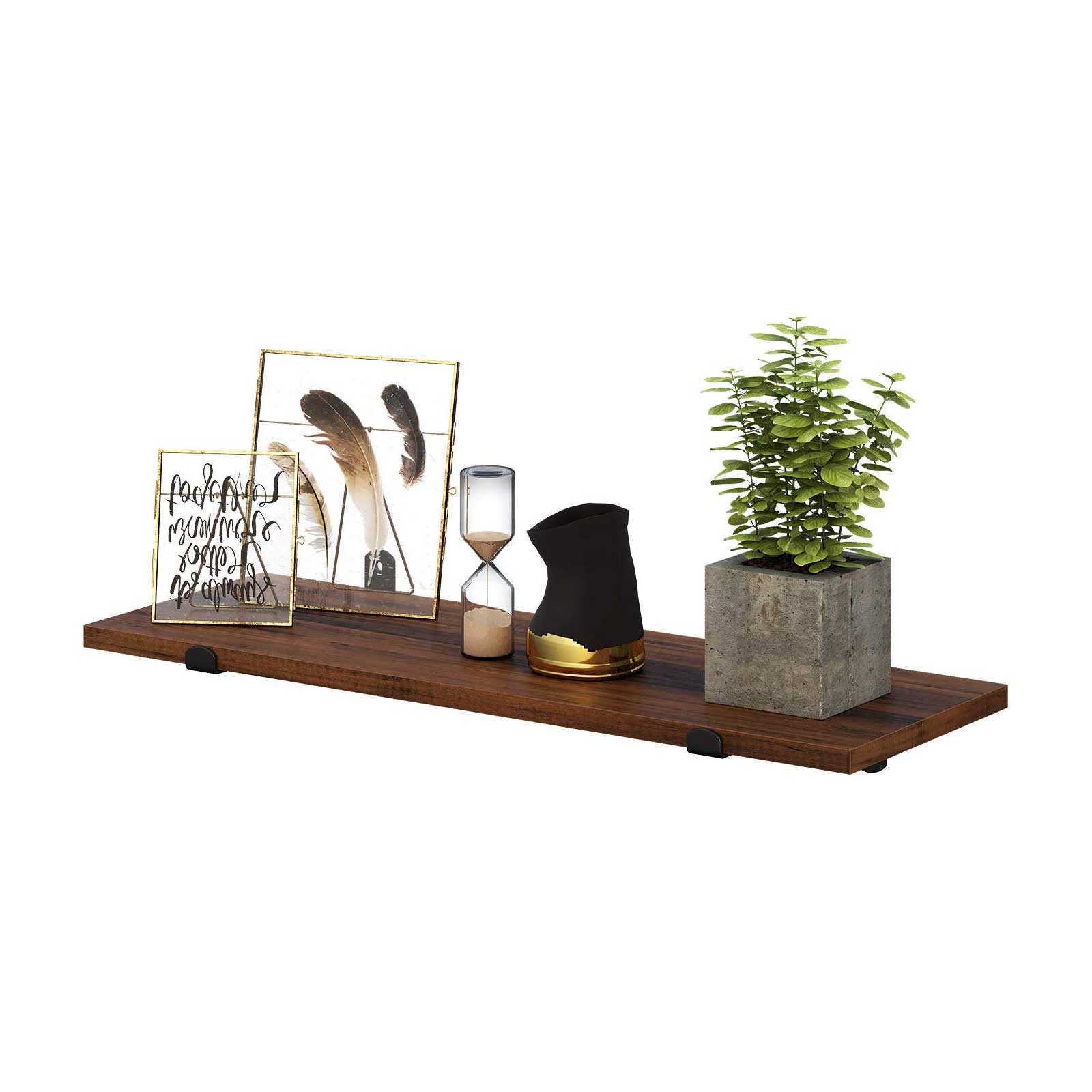 Wandplanken - Set van 2 - Zwevende planken - Industrieel design - Bruin/Zwart