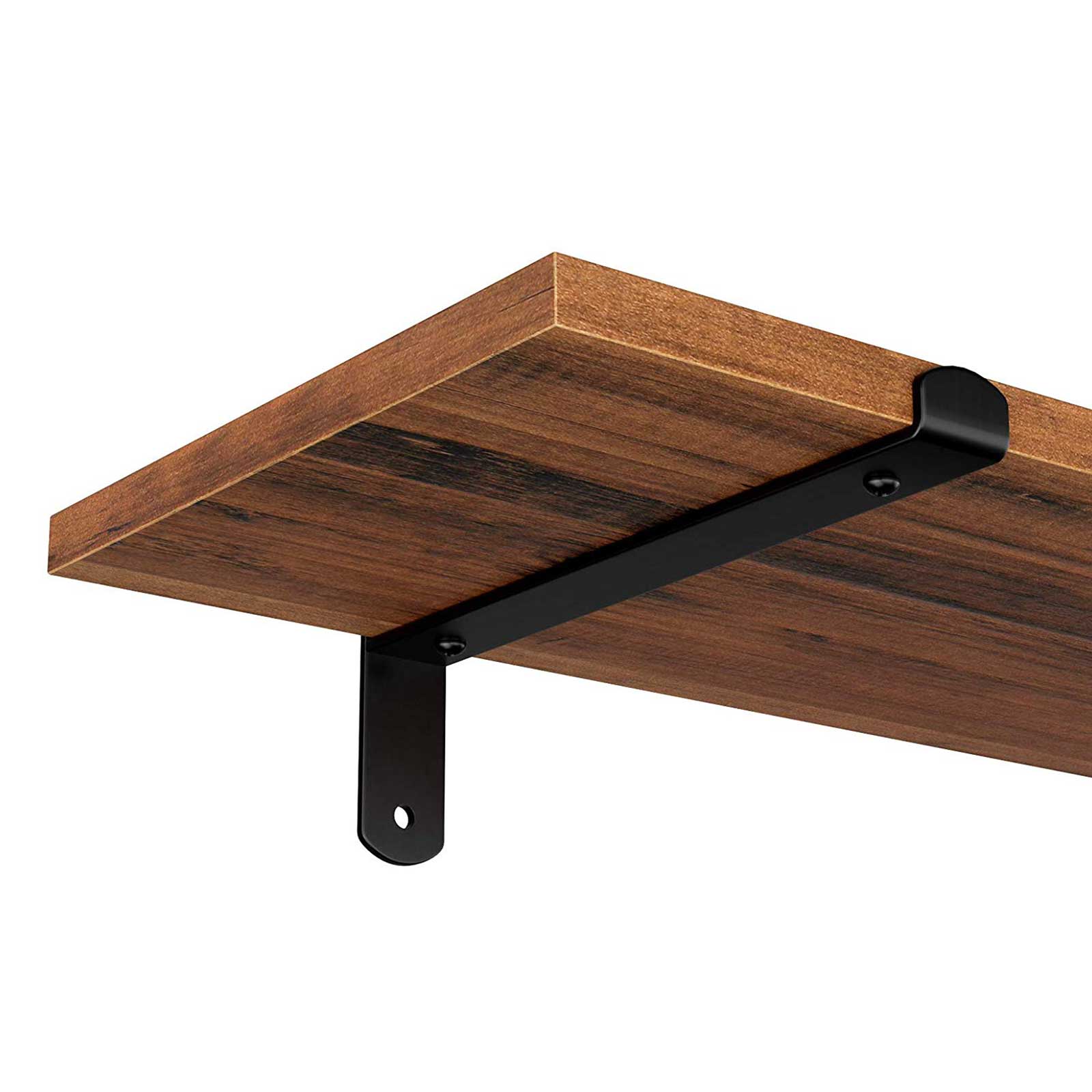 Wandplanken - Set van 2 - Zwevende planken - Industrieel design - Bruin/Zwart