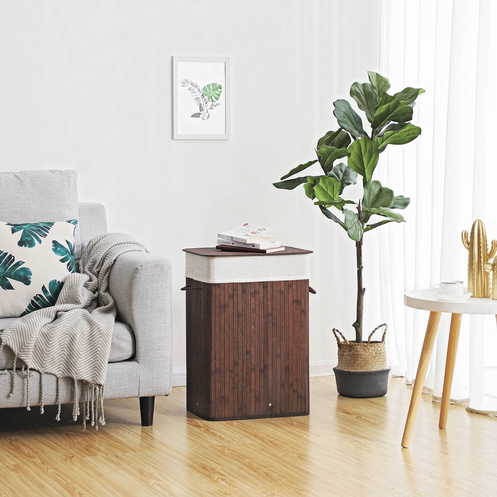 Wasmand – bamboe – 72 L – bruin