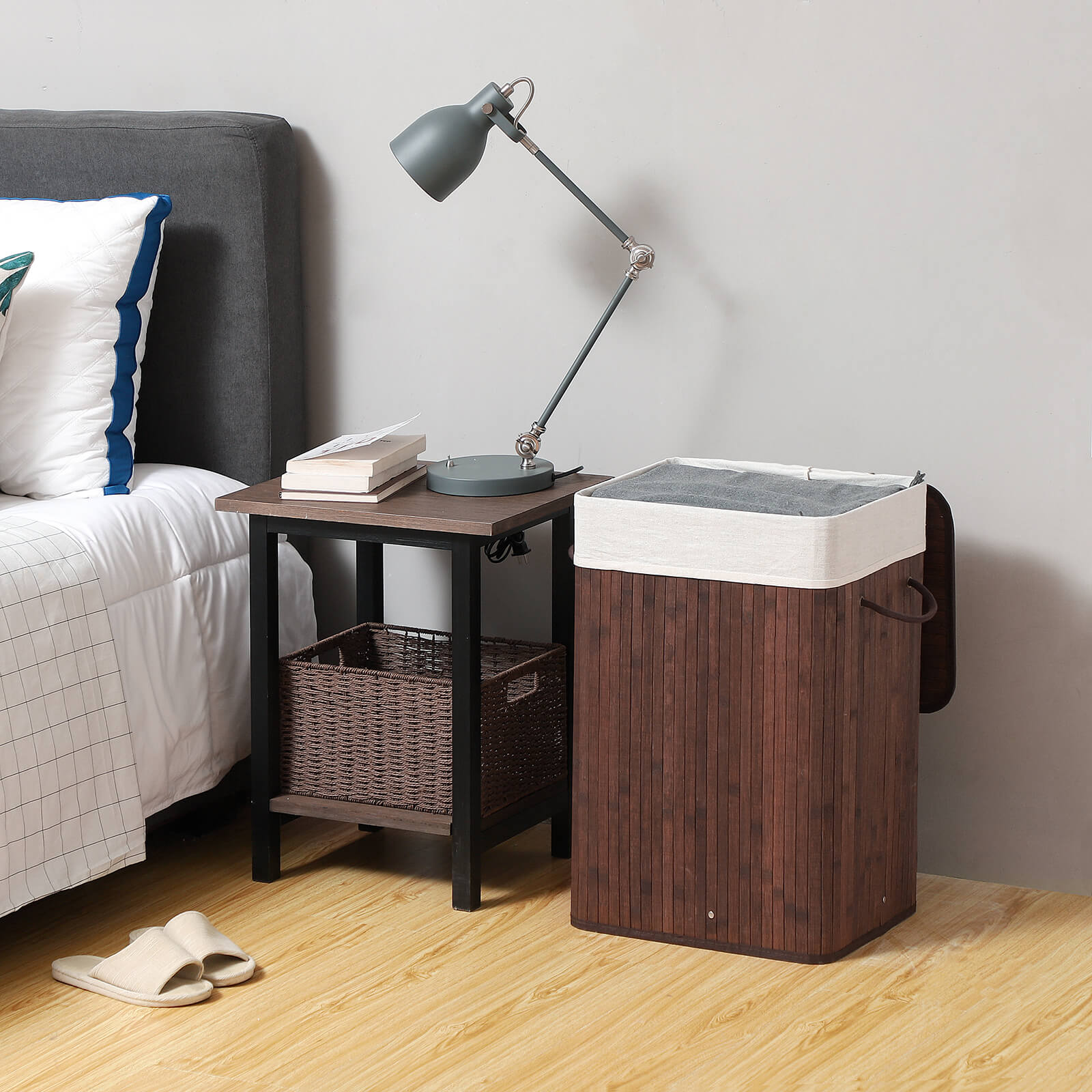 Wasmand – bamboe – 72 L – bruin