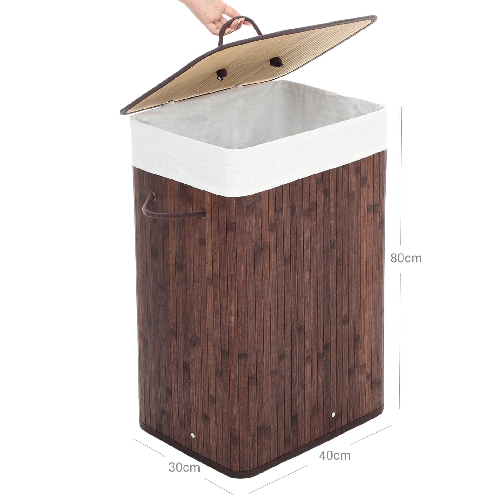 Wasmand – bamboe – 72 L – bruin